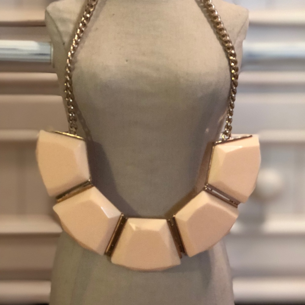 Gold/Lt Pink Statement Necklace