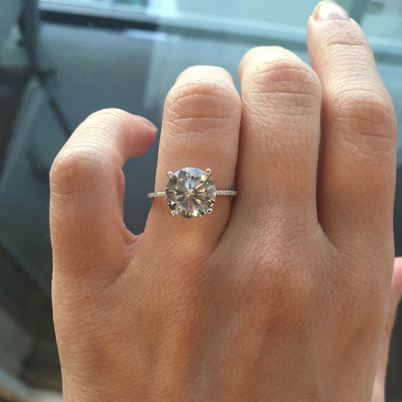 3ct cz sterling silver engagement solitaire ring - Picture 3 of 6