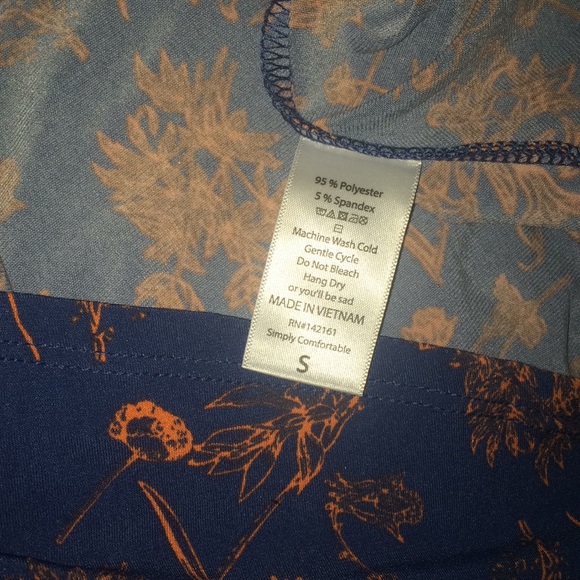 NWT Lularoe Maxi Skirt - Navy with orange flowers - Picture 2 of 2