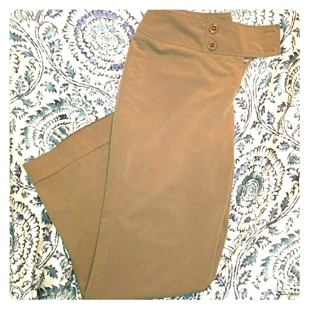 B MOSS TAN WIDE LEG DRESS PANTS- 8