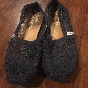Black crochet Toms