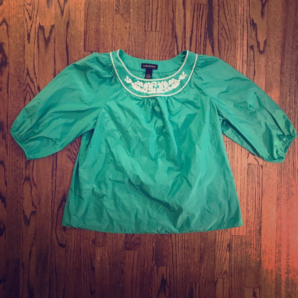 Lane Bryant Silk Like Top with Embroidery 18 / 20
