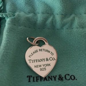 Tiffany silver heart tag charm