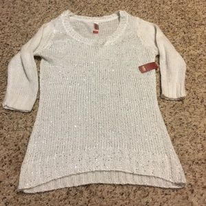 White sweater with scarf