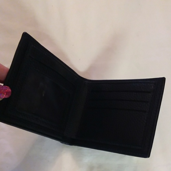 Black faux leather mens wallet - Picture 4 of 5