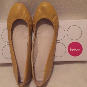 Boden yellow leather ballet flats sz 38
