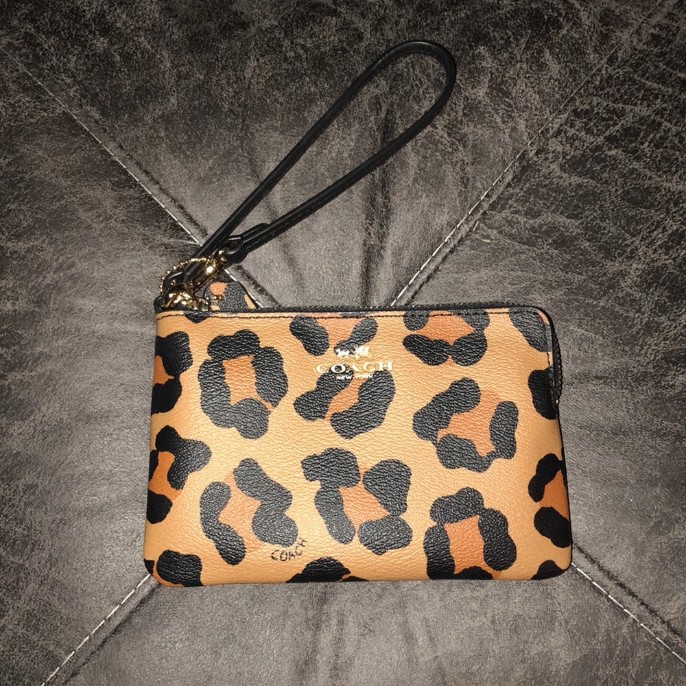 Leopard Print Coach Wristlet