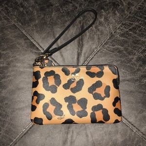 Leopard Print Coach Wristlet