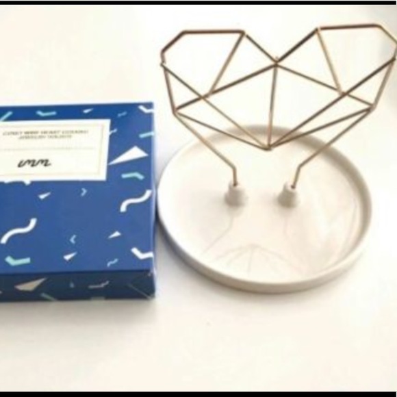 imm Gold Heart & Ceramic Dish Jewelry Holder NIB - Picture 2 of 3