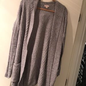 Hooded sweater cardigan