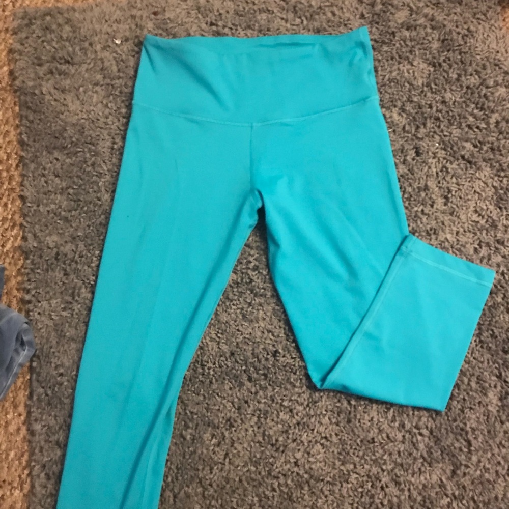 Blue workout capris