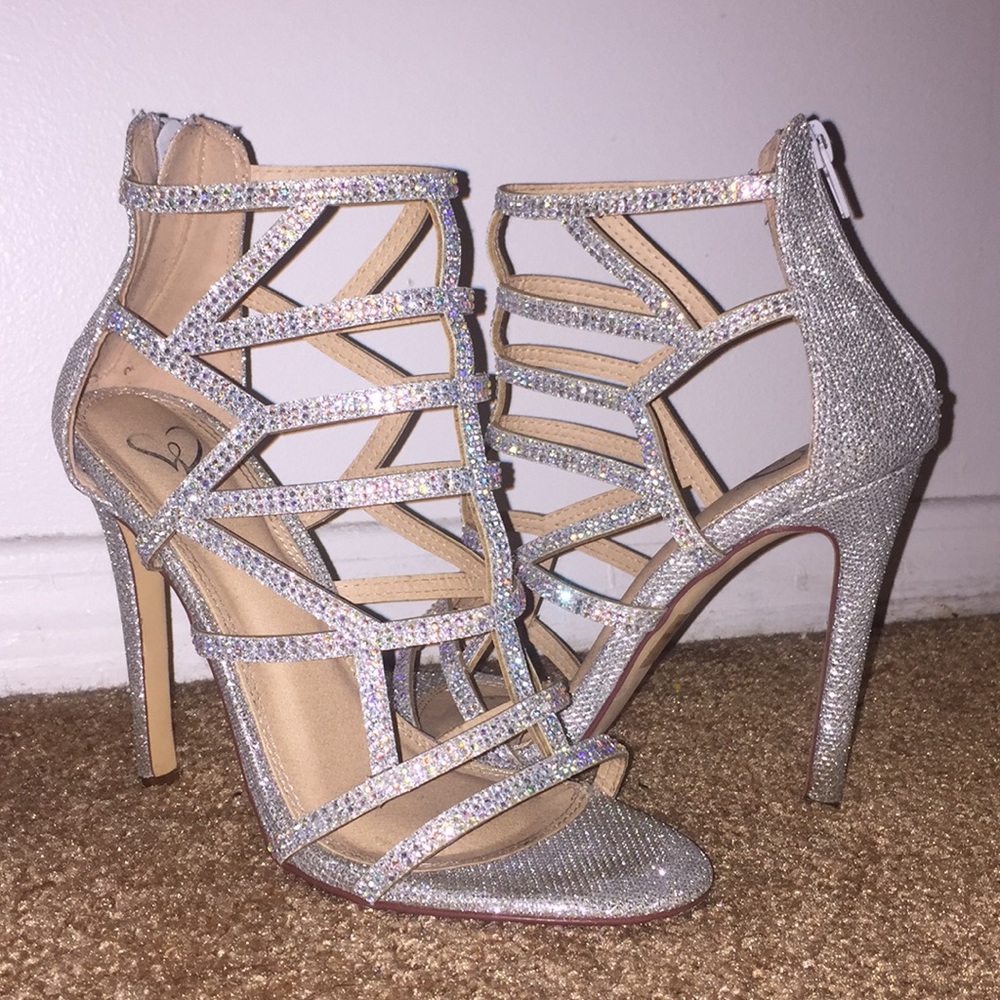 Silver studded heels