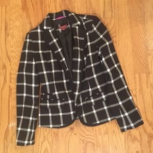 Merona Black Plaid Blazer size 4