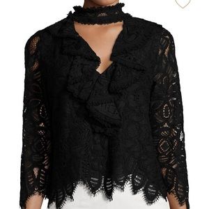 Alexis lace top. Choker detail. 3/4 sleeve.