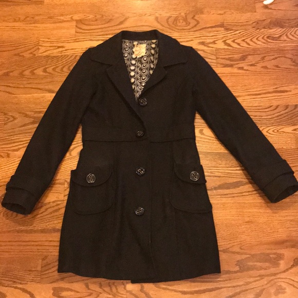 Tulle Jackets & Blazers - Black Wool Pea Coat