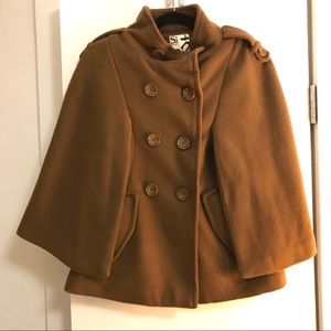 Staccato Brown Double-breasted Capelet Coat
