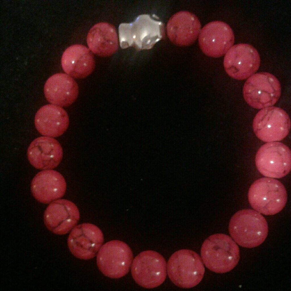Sigal Red Onyx Skull Bracelet Unisex NWT