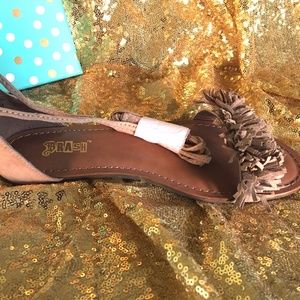 NEW Brash Size 8.5 W Tan Tie Up Sandals