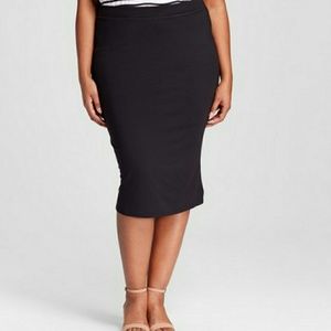 Ava and Viv black knit pencil skirt