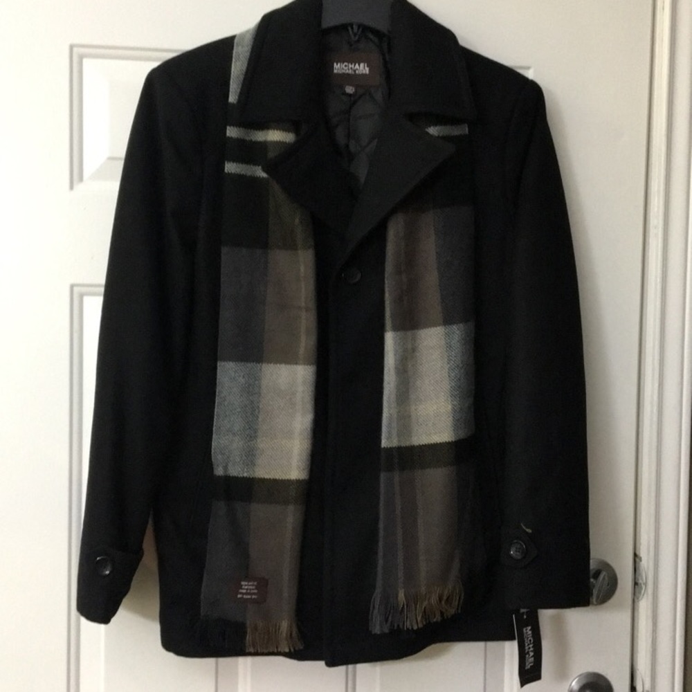 Michael Kors Monroe Wool Coat with Scarf