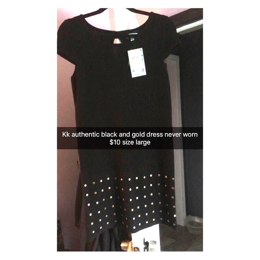 Black and gold sweater dress