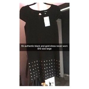 Black and gold sweater dress