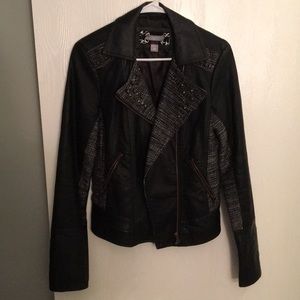 Black faux leather jacket