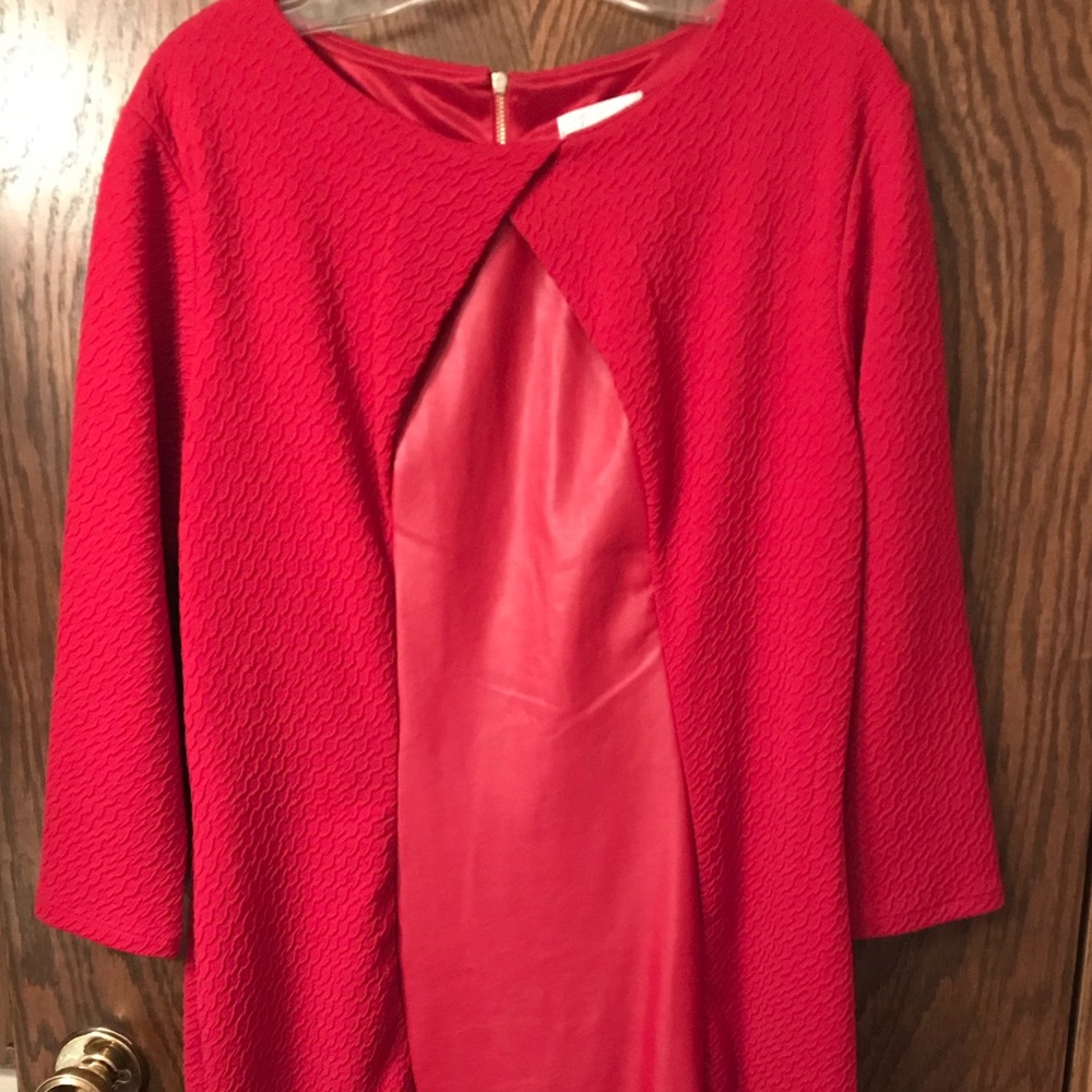 New York and Co red knit dress