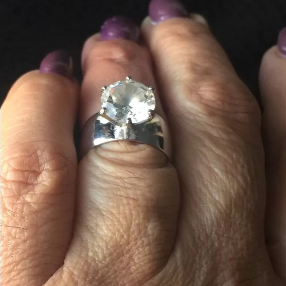 Sterling silver ring Cubic