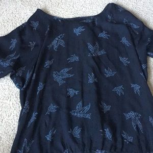 Corey Lynn Calter Silk Diana Batwing Lace Back Top