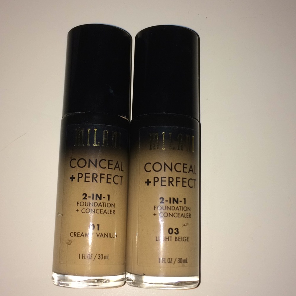 2 MILANI CONCEAL + PERFECT FOUNDATIONS