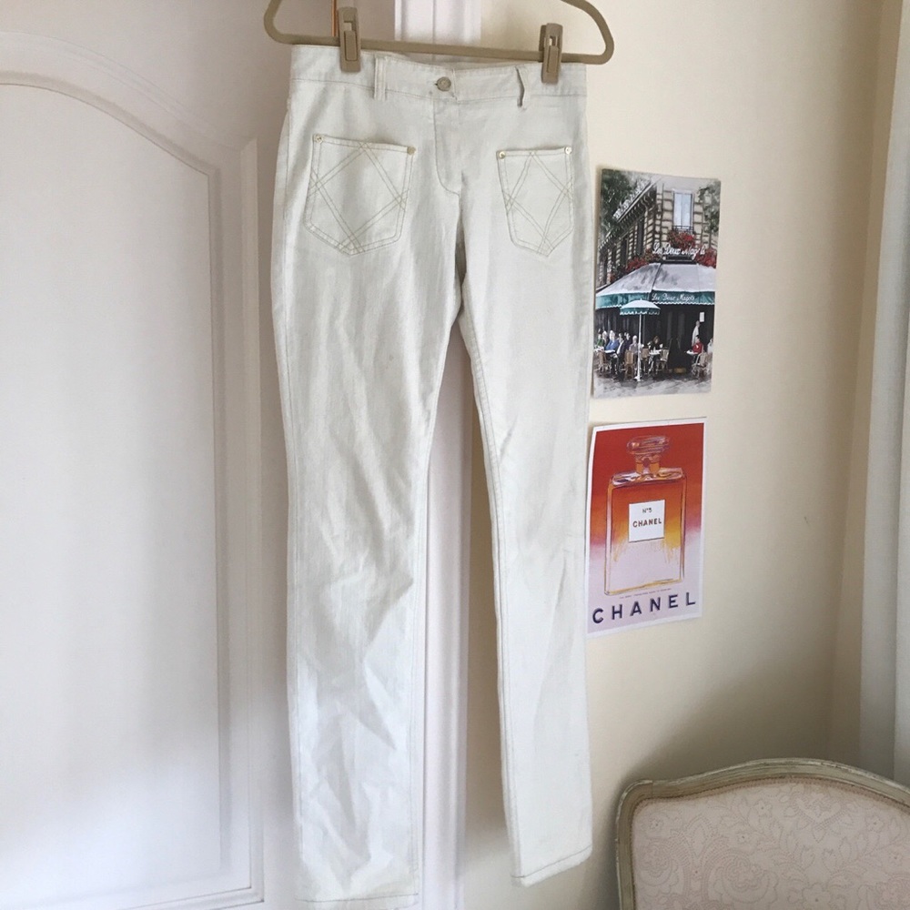 Chanel Vintage Ivory Jeans