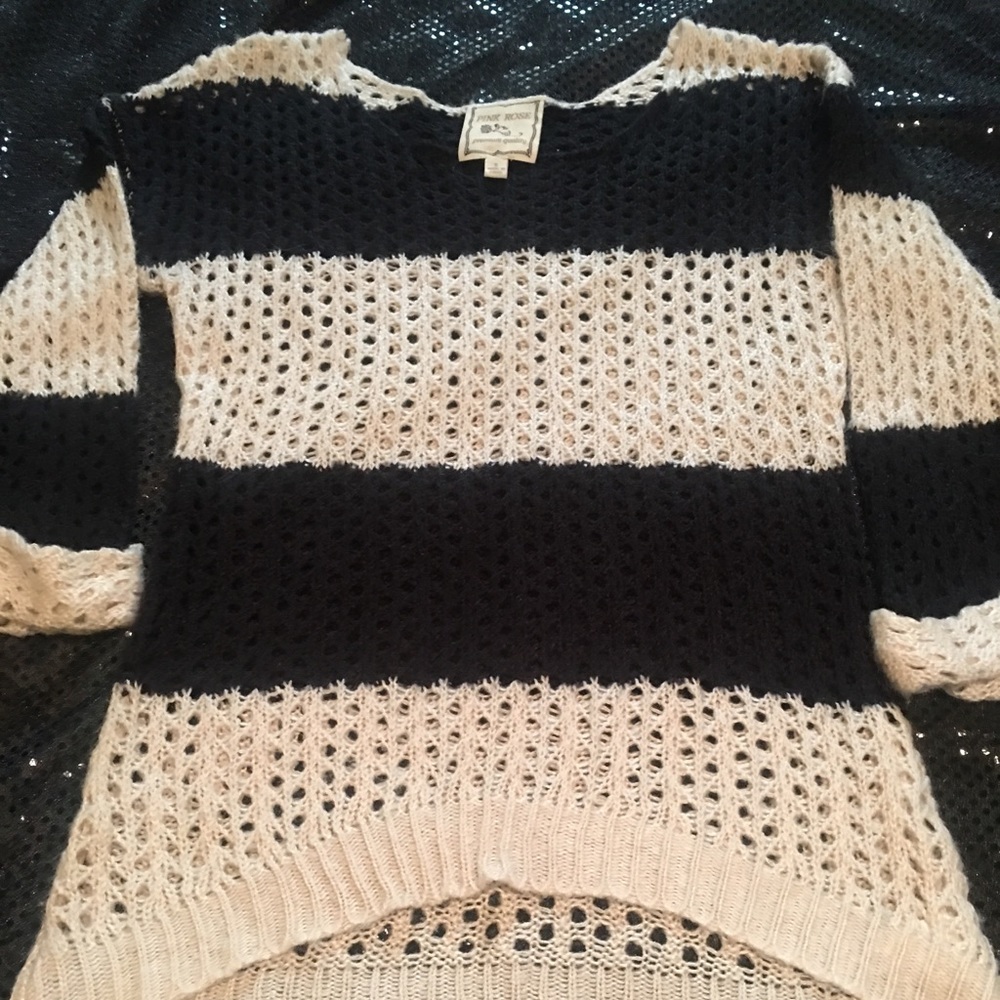 Pink rose high low sweater