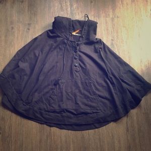 Poncho blue with hood