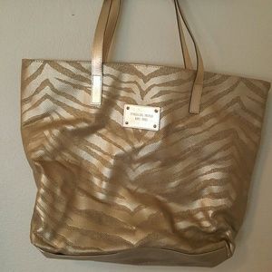 Michael kors gold tote zebra stripes new