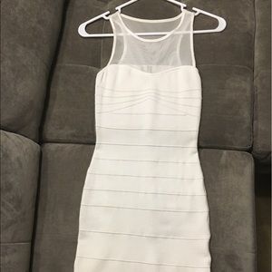 White Mini Guess Dress w/ Mesh Top