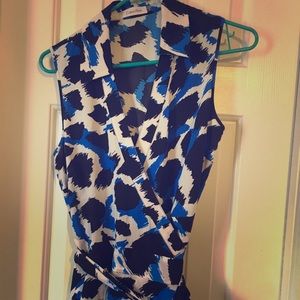 Calvin Klein patterned knee length tie dress