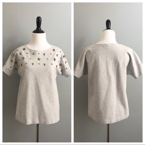 J. Crew Jeweled Dolman top