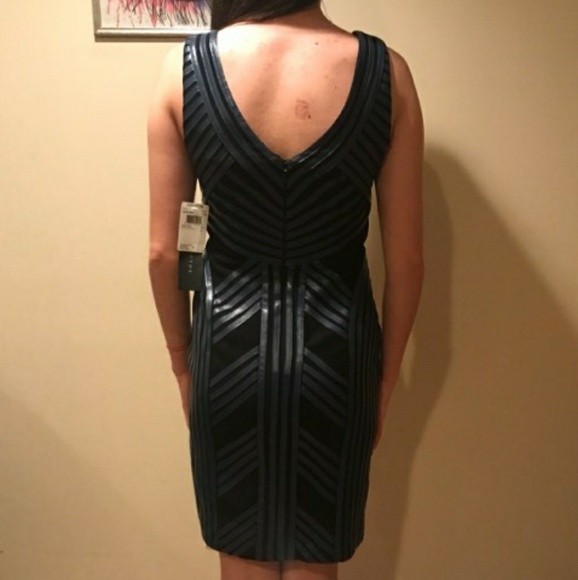 🎁Aidan Mattox🎉Faux Leather Weave Dress🎁 - Picture 2 of 5