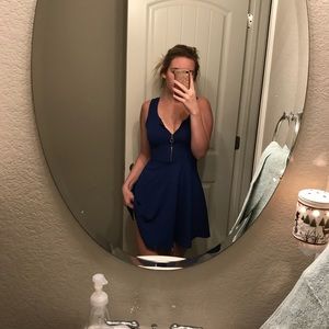 Blue Zipper Dress