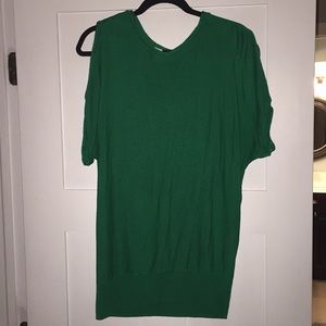 Chico’s Cold Shoulder Kelly Green sweater