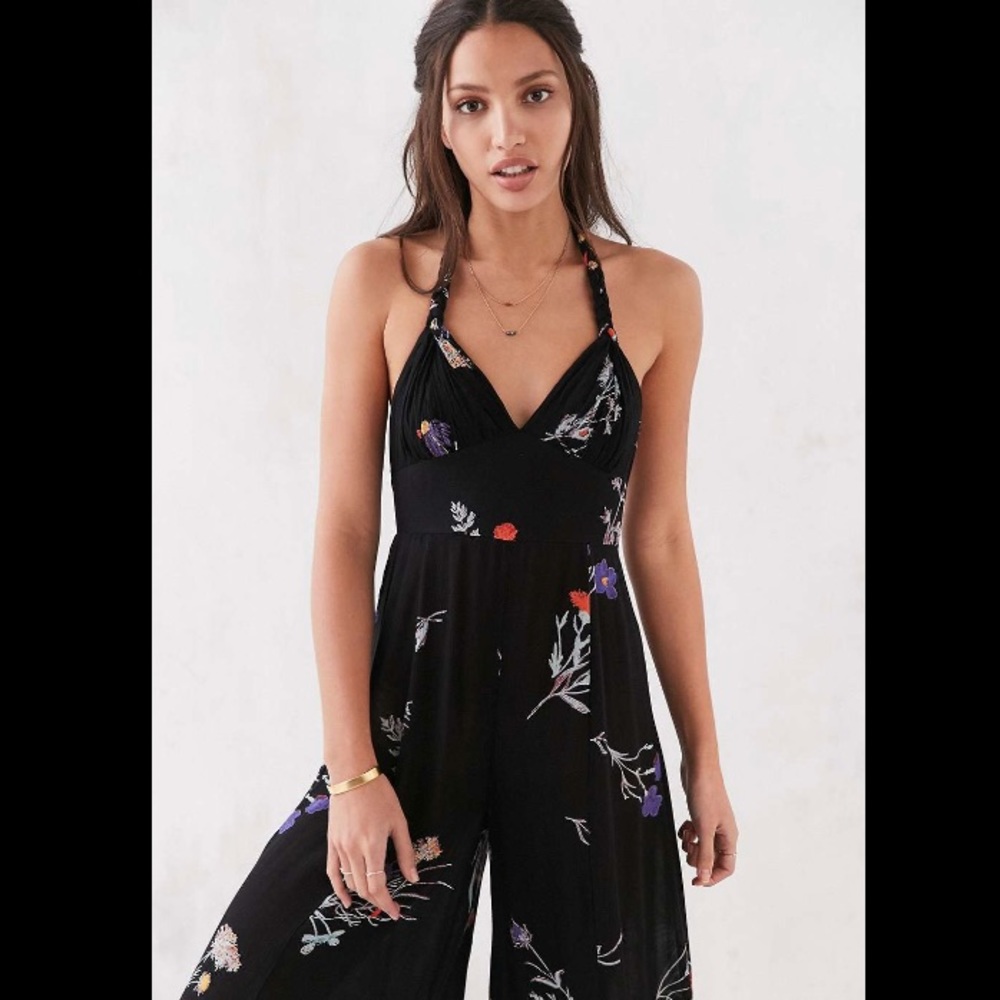 KIMCHI BLUE Black Floral “Brandy” Playsuit