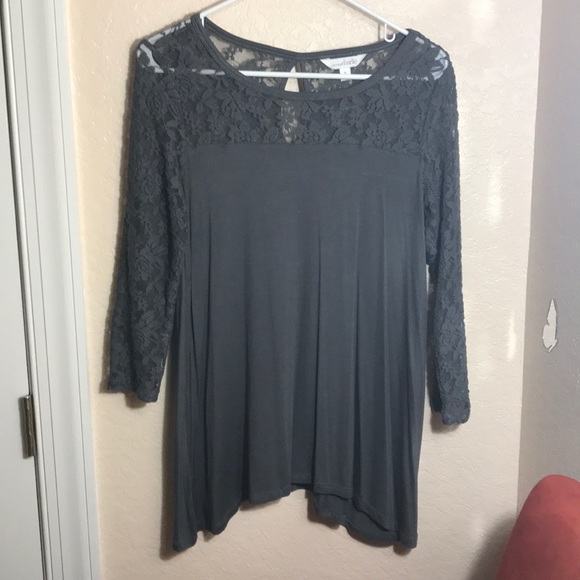 Charming Charlie’s dark grey blouse - Picture 1 of 3