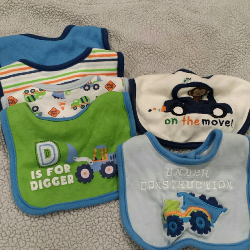 Set of 6 drool bibs