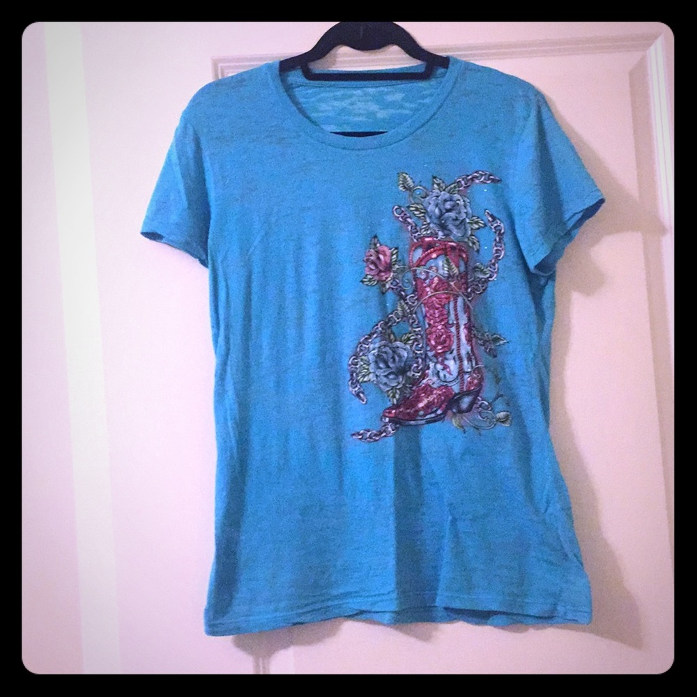 Teal western shirt