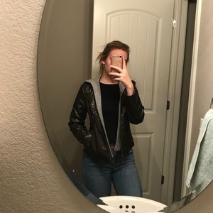 Hooded “Leather” Jacket