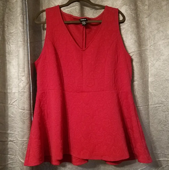 torrid Tops - Torrid red v neck peplum top