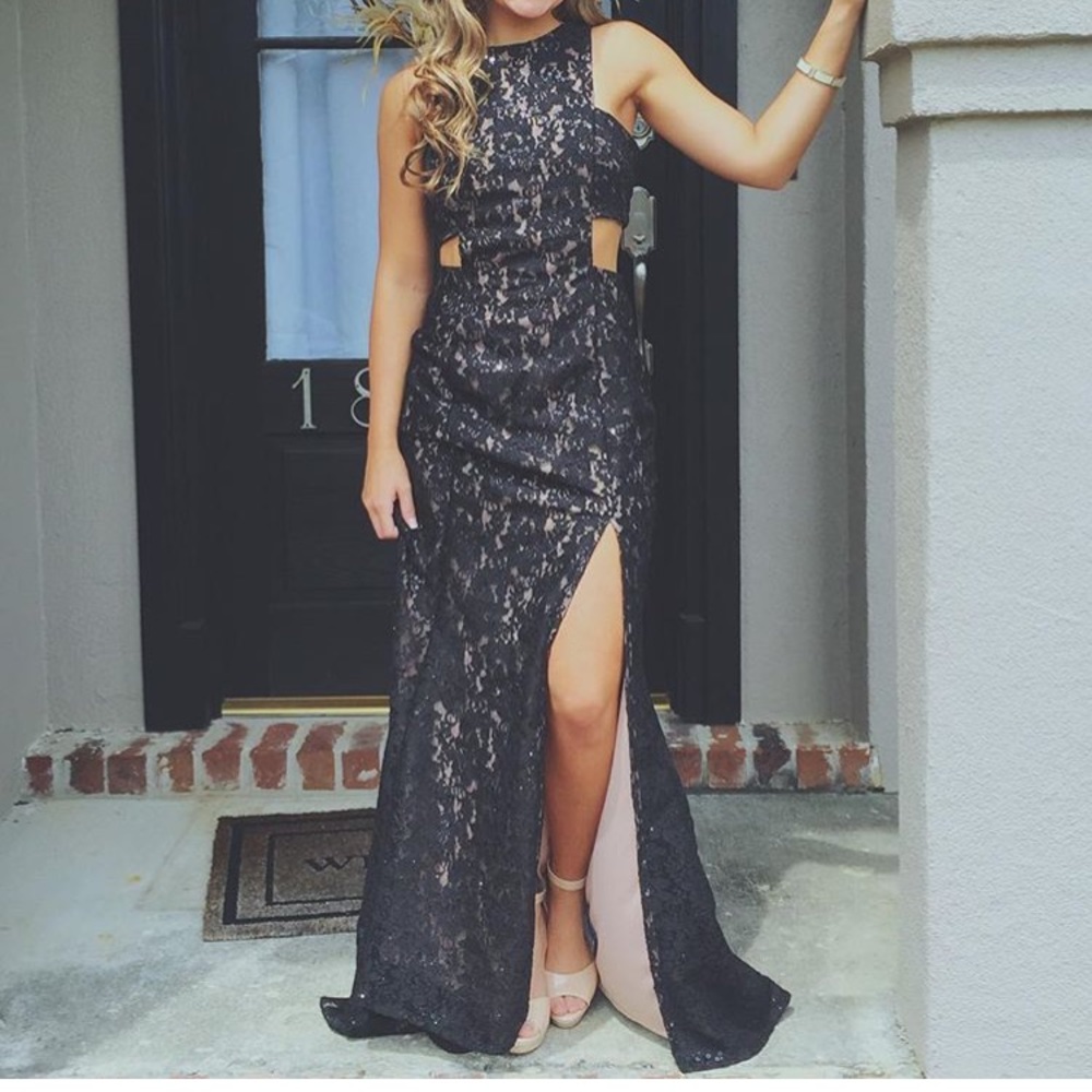 Black Lace Prom Dress