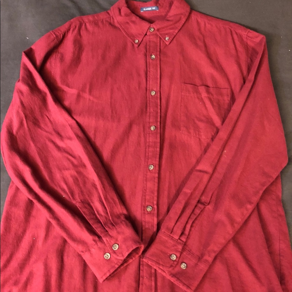 Red long sleeve button up