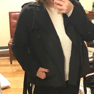 Black Button Up Raincoat